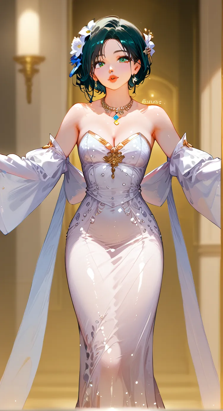 Full body image, conservative, no cleavage, covered neckline, modesty, brown hair, (blue eyes), curtsey, ana de armas, hair with many details, coy smile, 8k artgerm bokeh, fanart best artstation, render photorealistic girl, art in the style of guweiz, inspired by WLOP, ig model | artgerm, deviantart artstation cgscosiety, At a party in a ballroom, in a mansion in regency era London, a beautiful victorian woman, middle-aged woman, ana de armas, wearing a modest victorian ball gown, white skin, updo hair, brown hair, extremely detailed blue eyes, detailed symmetric realistic face, extremely detailed natural skin texture, masterpiece, absurdres, nikon d850 film stock photograph, kodak portra 400 camera f1.6 lens, extremely detailed, amazing, fine detail, rich colors, hyper realistic lifelike texture, dramatic lighting, high quality, highres, sharp focus, extremely detailed, cinematic lighting, 8k uhd, full body image, modest ball gown, victorian, landscape, modest, demure, elegant, bridgerton, no clevage, happy, smiling, dynamic pose