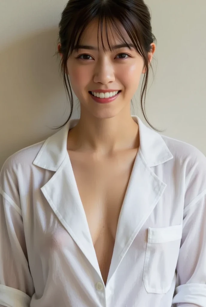 (8K、Raw photography、top-quality、masterpiece:1.2)、high-definition RAW color photography、professional photograpy、(realisitic、photoRealstic:1.37)、ciinematic light、1girl in、A smile、Nurse、Upper body close-up、Overflowing breasts、、huge-breasted:2.0、hospitals、nurse's outfit、Breasts overflowing from clothes、Sexy Nurse、Heavy makeup