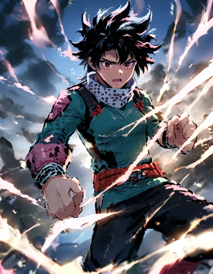 Demon Slayer Zenitsu:
Zenitsu Agatsuma, a character from the popular anime "Demon Slayer: Kimetsu no Yaiba", is depicted in this picture prompt. He is shown in a dynamic pose, wielding his Thunder Breathing sword technique.
The image showcases Zenitsu with his distinct yellow hair, styled in a lightning bolt pattern. He is dressed in his iconic Demon Slayer Corps uniform, adorned with a unique butterfly motif. Zenitsu's intense gaze and determined expression capture his unwavering resolve to protect humanity from the threat of demons.
In the background, a stormy sky sets the atmosphere for a fierce battle against supernatural adversaries. The electric sparks emanating from Zenitsu's sword illuminate the scene, adding a touch of awe