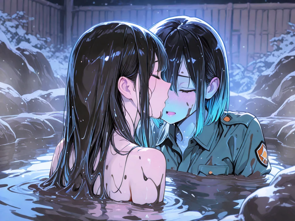 {{{Breast sucking}}}, Surrounded by multiple men, spread legs,  1girl, saten ruiko, green eyes, long hair, black hair, small breast,, Unconscious, fainting, Sweat, NSFW, Wearing sweat,  {{{{pojecile cum}}}}, full nude, Effect Motion Lineotion Lines}}}, sweat perspired, blush, surprised, (tears:0.6),, Arms up, deep shadows，shiny skin, Backlight, oily skin, Splashing sweat, upper body，mmf threesome，
