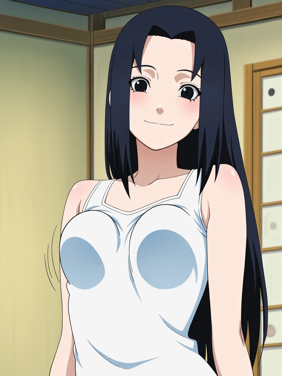 20-year-old female、the body is slim、(Exposing the breasts)、(全naked)、(naked)、Thin legs、anime、Nipples、pubic hair、Black Hair、No clothes、Spread your legs、股間をtouch、Masturbation、hide、touch、smile、Long Hair、Long Hair、