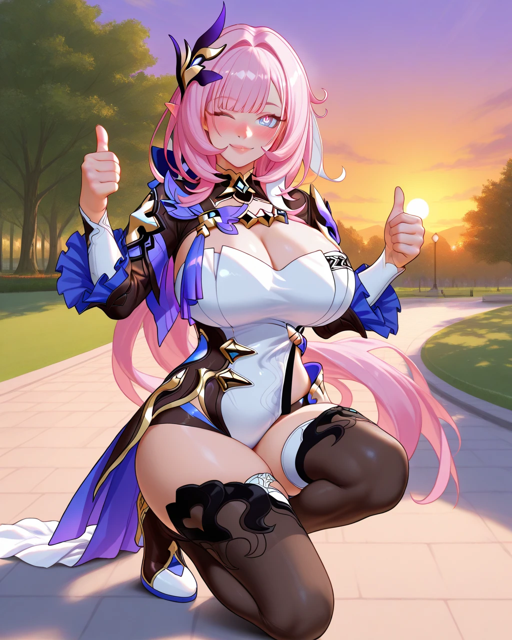 (nsfw:1.5),(best quality,4k,8k,highres,masterpiece:1.2),ultra-detailed,(realistic,photorealistic,photo-realistic:1.37),acrylic painting,(beautiful Swiss model with naked breasts:1.5),beautiful Swiss model with extremely colorful hair and detailed facial features,(beautiful Swiss model wearing a large colorful waist corset:1.5),beautiful Swiss model standing in a beautiful garden surrounded by a starry sky,(beautiful Swiss model with a colorful aroused naked pussy:1.5),beautiful Swiss model with intricate accessories and a matching hat,beautiful Swiss model posing gracefully with her hands on her hips,beautiful Swiss model with long flowing twintails,beautiful Swiss model with bright blue eyes and rosy lips,beautiful Swiss model with a joyful expression,beautiful Swiss model in a dynamic pose with cherry blossoms falling around her,beautiful Swiss model surrounded by colorful flowers and butterflies,beautiful Swiss model adorned with cute bows and lace details,beautiful Swiss model with a beautiful smile,beautiful Swiss model with soft, pastel-colored shading,beautiful Swiss model with a magical glow illuminating her,beautiful Swiss model in a picturesque setting with a winding path leading to a magnificent castle,beautiful Swiss model with a fairytale-like background,beautiful Swiss model with a soft, dreamy atmosphere,beautiful Swiss model with a subtle bokeh effect,beautiful Swiss model standing under a moonlit sky,beautiful Swiss model with a warm, golden sunset in the background,beautiful Swiss model surrounded by twinkling stars and colorful nebulae,creating an ethereal and captivating artistic masterpiece.