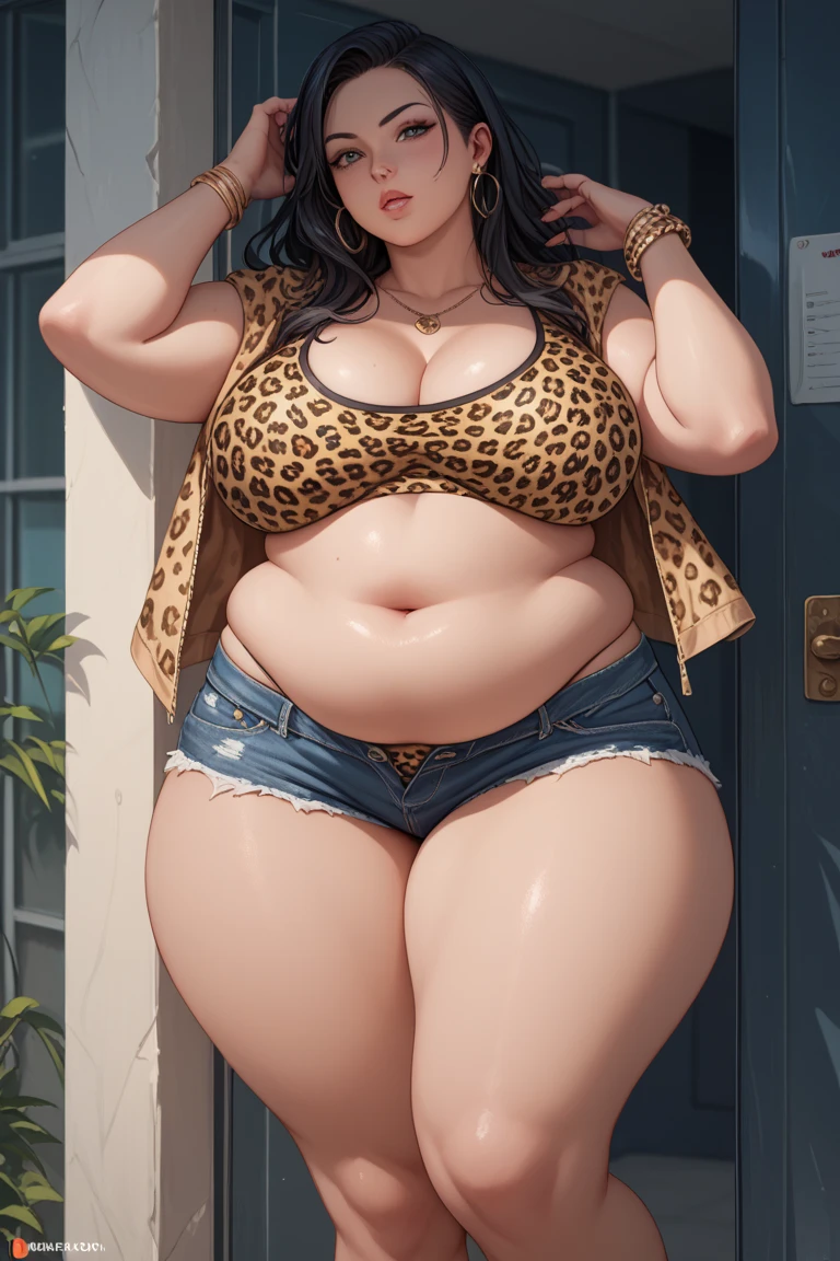 Billie Eilish, (masterpiece quality, (masterpiece quality:1.3), realistic, (realistic:1.3), 1girl, (1girl:1.9), solo, (solo:1.9), in a German village, German houses in background, wearing black iace bra, (black lace bra:1.5), wearing black lace panties, (black lace panties:1.5), bare legs, (bare legs:1.9), gigantic breasts, (gigantic breasts:1.5), chubby body, chubby belly, (chubby belly:1.5),