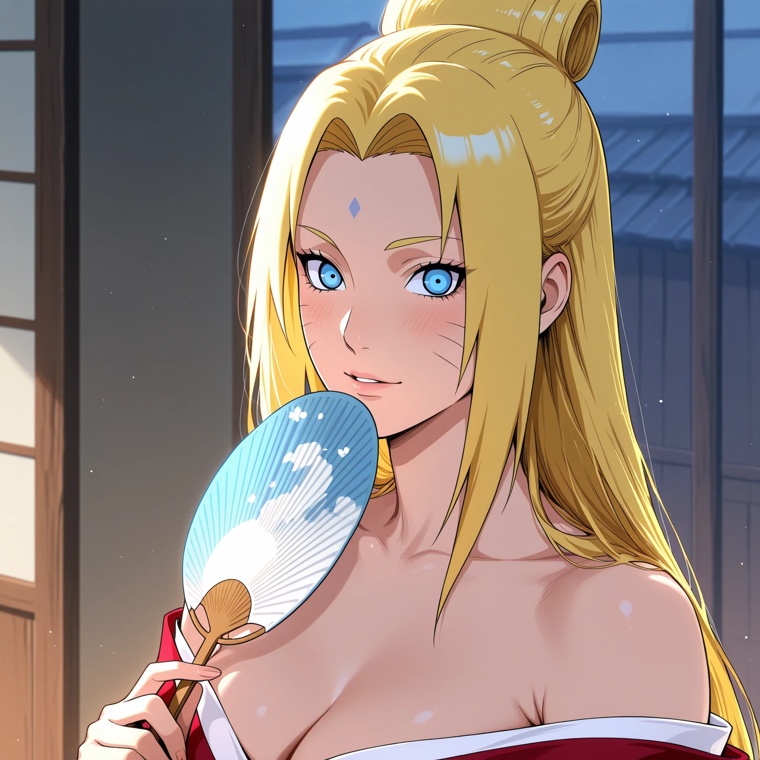 setsuka,blonde hair,lips,blue eyes ,collarbone,ponytail ,makeup, standing, in a spring, sparkle, clean water, wet, setRob,hair flower,bare shoulders, floral print kimono, purple strapless bra,sandals, cleavage, white panties, lake, stars, flowers, under oil-paper umbrella, fingernails,
(insanely detailed, beautiful detailed face, masterpiece, beautiful detailed eyes, best quality)
<lora:setsuka-10v3:0.8>