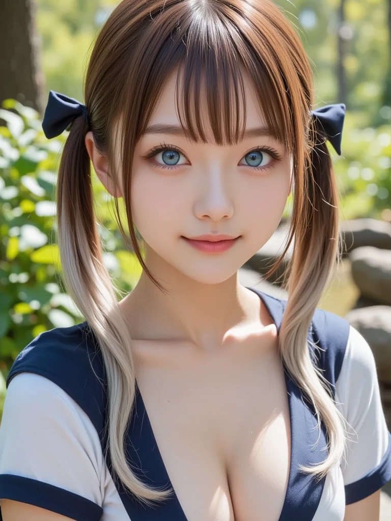 masterpiece, 最high quality, RAW Photos, Absurd, alone, beautiful girl, 13 years old, (Small breasts:1.2), (Cleavage:1.2)、Breast flash, puffy nipples , (topless:1.3), Spilled Breasts,、8k, View Viewer, Pigtails、Three-stranded、Textured skin, Rich colors, nature, Frank, Sophisticated, (Thin arms, Skin with attention to detail:1.2), cute顔, Soft lighting, high quality, Film Grain, chromatic aberration, Bluish black eyes、Black-haired, 13 years oldの少女、Side Net,Big eyes, cute,Navy blue ribbon on collar、Off-field、(Slime-ified)、Photorealistic、detailed, Skin Texture, 超detailedな、Delicate and sexy collarbone、非常にdetailedな顔、detailedな唇、detailedな目、double eyelid、Emphasize the chest、Very hurt look、Very embarrassed look、Raise the hem of the skirt yourself,、Showing her white panties to the camera、Fluffy semi-long hair