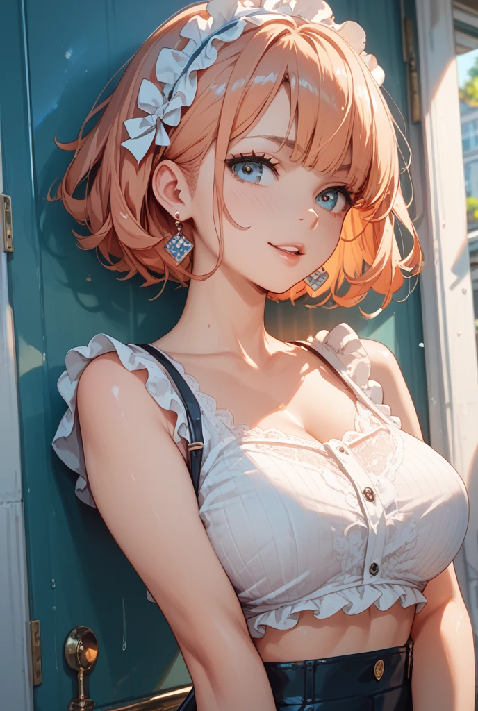 Girl, Single, Best Quality, Upper Body, Beautiful, Pretty, Radiant, Breast-Large, Short Hair