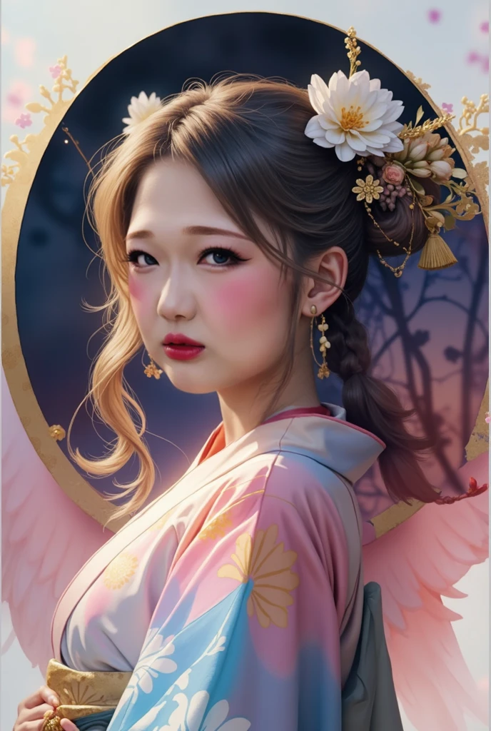 There is a woman in a dress in a big headdress, Guviz style artwork, palace, girl in Hanfu, Guvitz, beautiful digital artwork, beautiful figure painting, Yang J, cgstation trend, Ross Tran 8 K, by Yanjun Cheng, Guviz in pixiv art station, by Li Song, 8k wallpaper, ink, amazing, movie lighting, lens_flare, dunhuang_style, anatomically correct, accurate