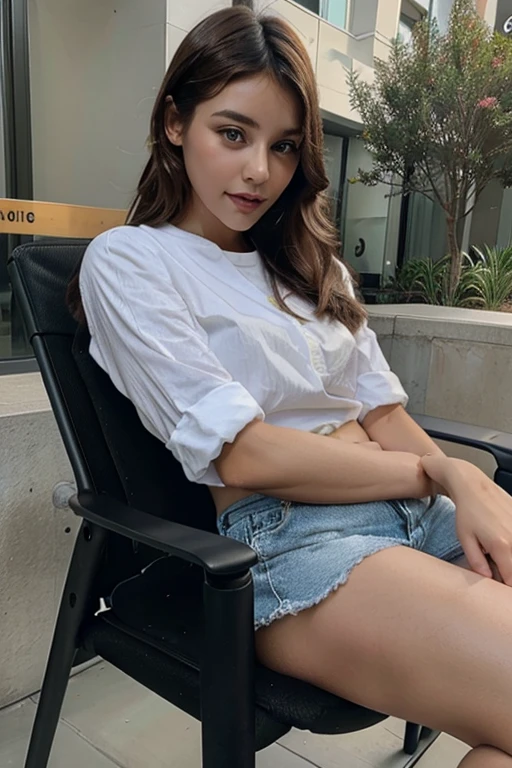 beautiful girl sitting on the chair