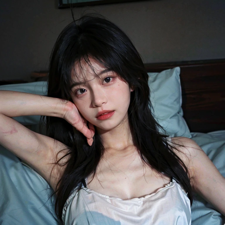 (best quality, masterpiece:1.3), (realistic, photo realistic:1.3), ultra high res, UHD, extremely detailed CG unity 8k wallpaper, sharp focus, absurdres, (realistic skin, detailed skin), (perfect anatomy, accurate body), front lighting, best shadow, glossy lips,
BREAK
Polaroid photo, (((white border))), 1girl, slender, (looking at viewer), seductive, posing, (laying flat on stomach, head up, cleavage, high angle), wearing sheer nightgown, Valentine's Day theme, Romantic, cute pink bedroom, candles, petals, hearts, decorations, flowers,
<lora:InstantPhotoX2:0.5>