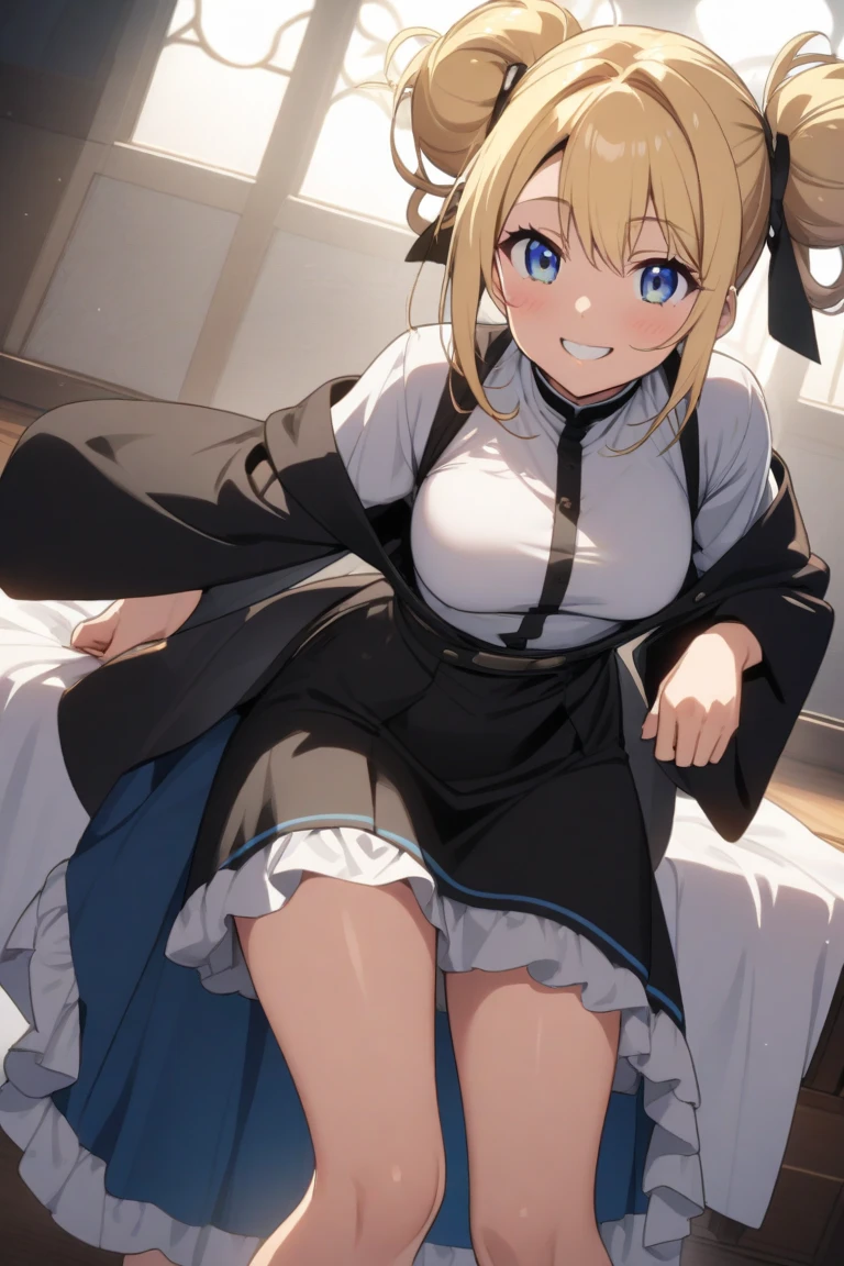 Marisa Kirisame、Messy room、Normal Wizard、Cute woman、Marisa&#39;s Hat、Blonde、Very thick thighs、Grinning、smile、Sloppy body、Best image quality、High resolution、masterpiece、super high quality、Thick pubic hair、Orgasm Facial、Stripes々Panties、Stripes々bra、Very big ass、Very large breasts  、Blushing、4K quality、Blushing、Spread your legs wide、Luxurious chair、Wearing black knee socks、Sweaty all over、Heavy breathing、Shaking breasts、上下にShaking breasts