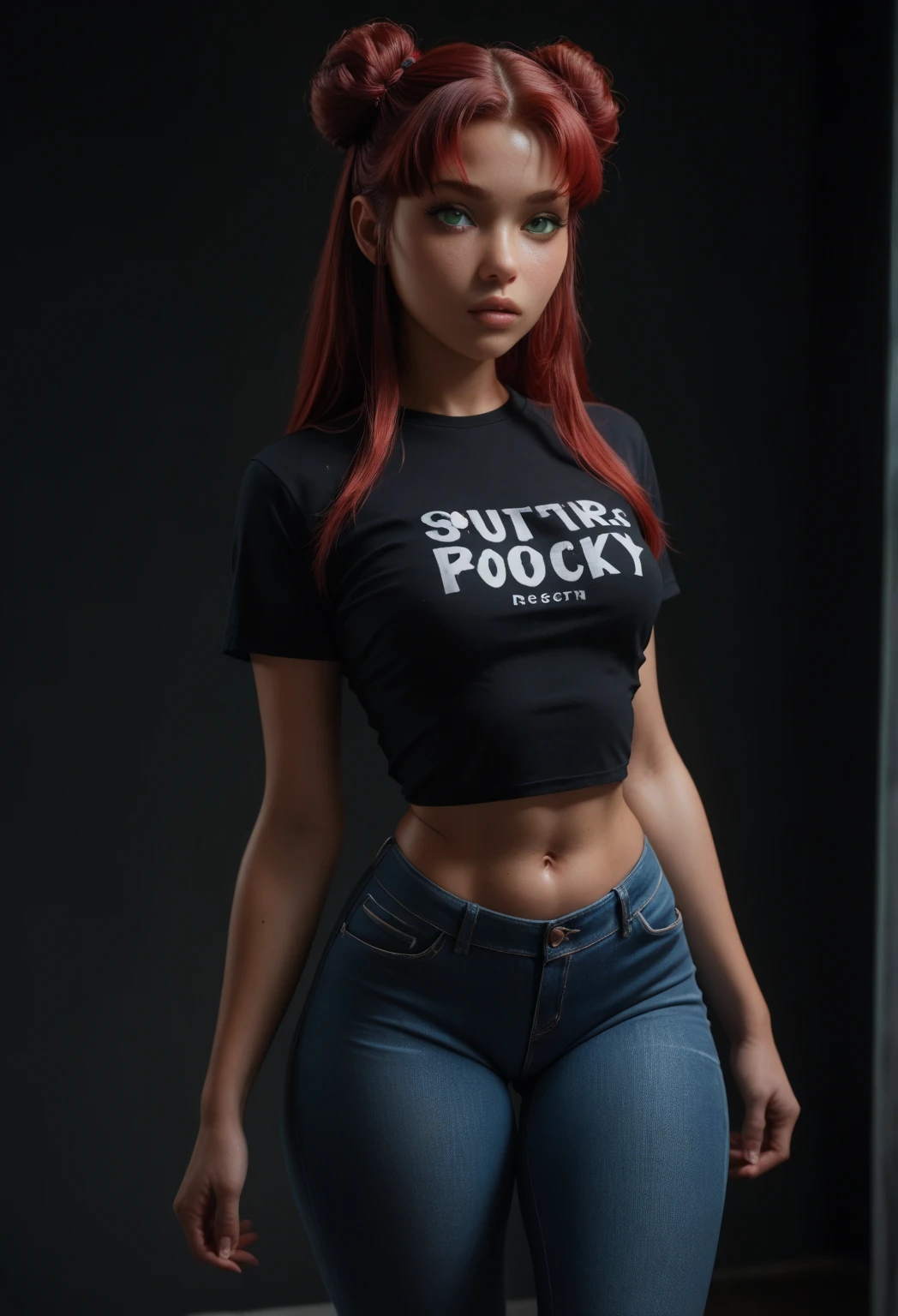 raven (dc), masterpiece, best quality, toned, grey skin, purple hair, ((masterpiece, best quality)), (1girl), solo, (ButtLift), (ass support), from behind, back , looking at viewer, cowboy shot, denim shorts, t-shirt, looking back, sunset, shadow,