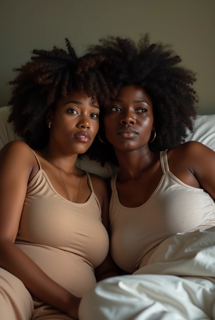 best quality, ultra-detailed, hyper realistic, 8k, full body shot, 23 years old, Nigerian beautiful girl, round shaped face, dark black skin, highly detailed skin with blemishes, ebony, dark natural afro hair, fit athletic figure, full body, big natural E cup breasts, wide hips, wearing sexy white dress, cleavage, provocative expression, smiling, sexy alluring pose, realistic skin, in the bedroom