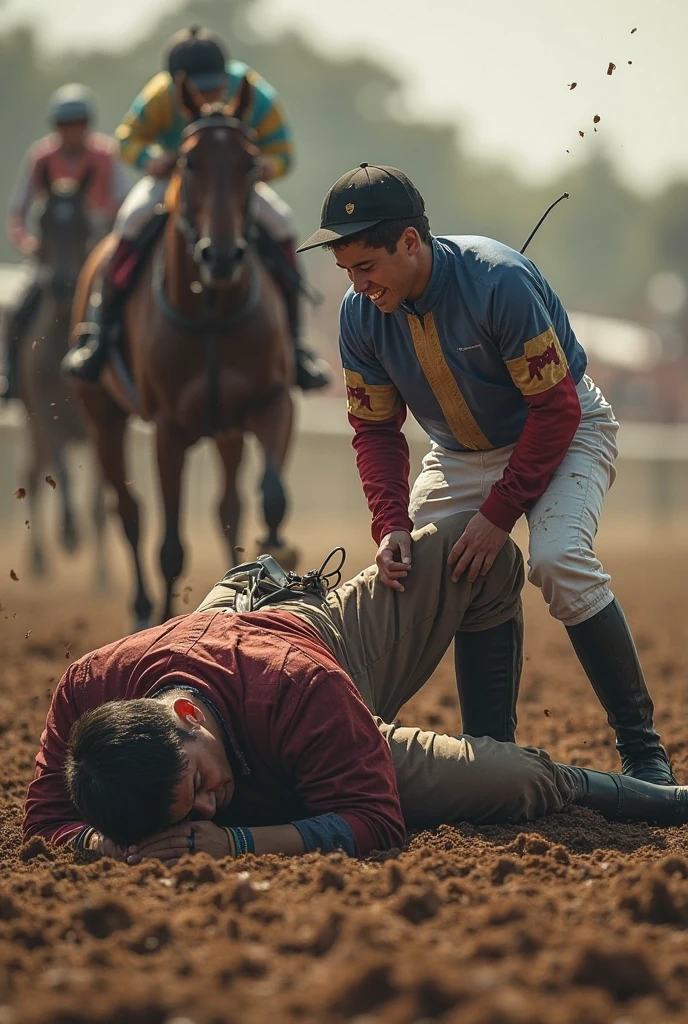 best quality, masterpiece, photo realism, 2 clumsy men fighting in the mud, wearing judo costumes, mud fight, in a waste dump, cheering crowd in the back, complex stuff around, sky, natural lighting, high res, wide depth of field,