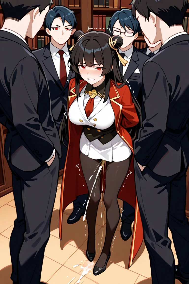 One Woman、Many people々、Beauty、soldier、military base、女性soldier、crowd、jet black military uniform、beret、Short tight skirt、soldier、30 years old、Model standing、Hands on hips、Looking down at the viewer,High heelan being tortured、bangs, Highest quality, Focus on the thighs, Angry face、rage、panties、Plump thighs、Big 、Big Ass、 good、Black Hair,My thighs are steaming between my legs 、Sweaty pantyhose、パンストの下のpanties、bra、Black Pantyhose、Angle from directly below、Hold the whip、Throb、crowdを誘惑する、Acme convulsions、Obscene sound effects、Naughty sound effects
