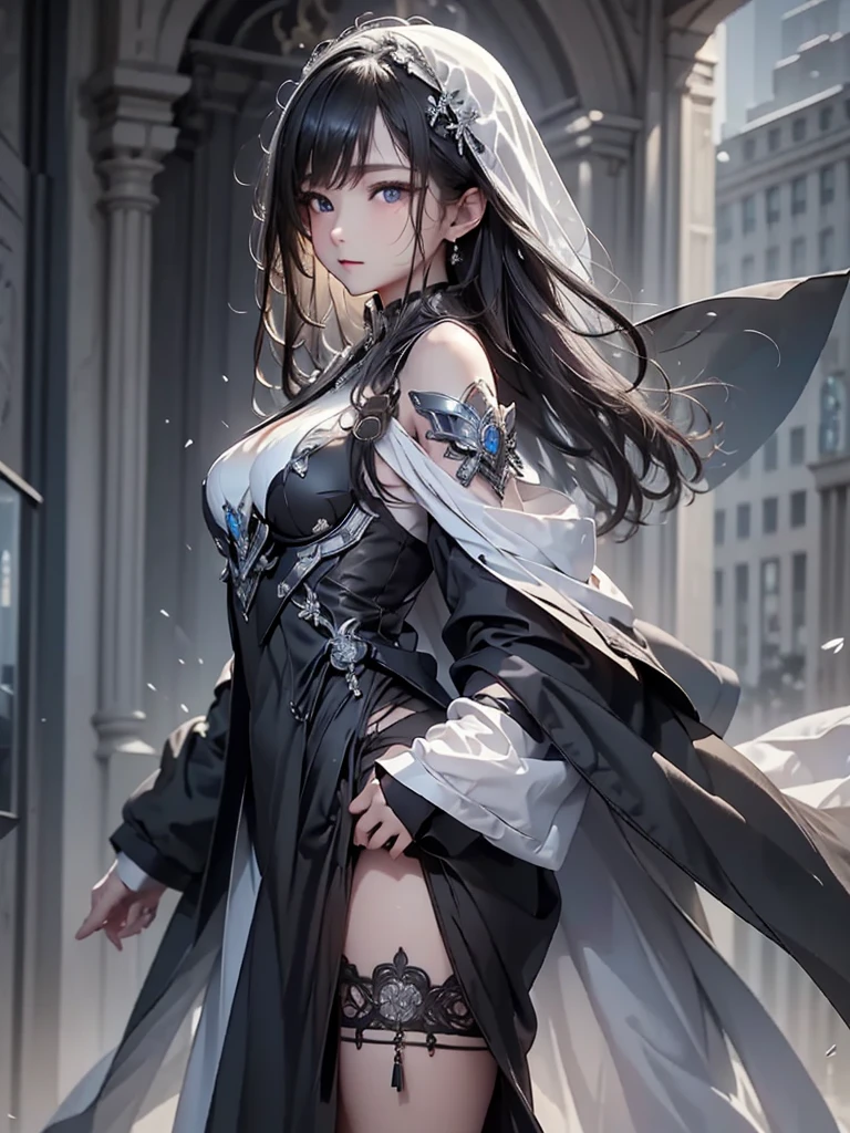 ((((Obra maestra, La mejor calidad, ultrahigh resolution)))), 1girl, standing, (cute maid costume), ((long pure brown hair, hair over eye)), long hair cut, pale skin, ((red eyes)), glowing_eyes, neon eyes, (ultra detailed eyes:0.7, beautiful and detailed face, detailed eyes:0.9), ((centered)), smile, ((wide shot)), facing viewer, ((vibrant background, bright lighting, summer, sunlight)), flat chested, looking at viewer, ((half closed eyes)), ((perfect hands)), (((head:1, arms, hips in view, elbows, arms, legs, in view))), ((hands behind back)), empty eyes, beautiful lighting, ((outside, outdoors)), defined subject, head tilt, (((gritty)), ((creepy)), ((cool)), ((beautiful)), (((SFW))), blue eyes