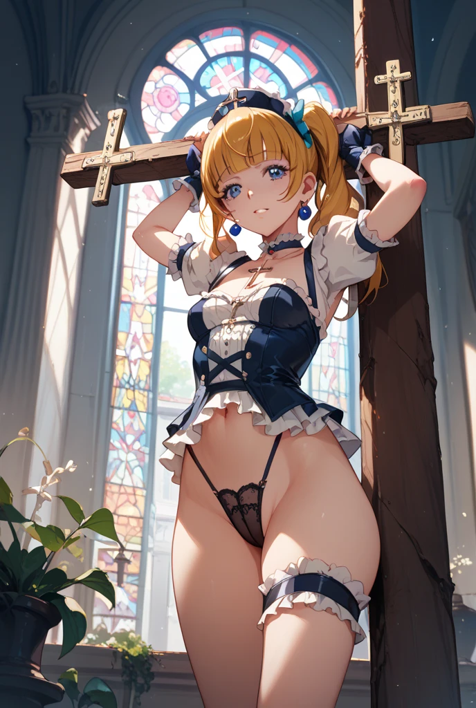 Weak, shota, elf boy, lingerie, fantasy land, small punishment hidden, blonde, hidding,scared