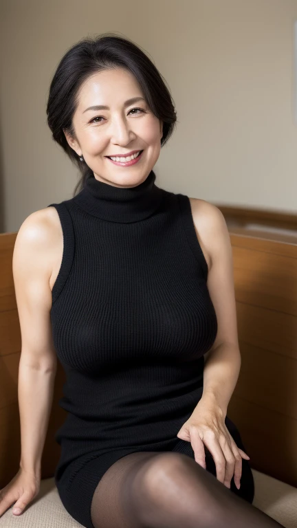 ((Highest quality)), ((8k)), ((masterpiece: 1.3)), (Perfect appearance), (Photorealism: 1.6), (JMA), (KE), (TI), (Genuine:1.4), 1 Mature Woman, Perfect Anatomy, 60 years old, Medium Long Hair, (Cowl neck spaghetti strap top, Casual sleeveless cami top: 1.2), ((breast enhancement: 1.3)), (Beach Resort: 1.2),