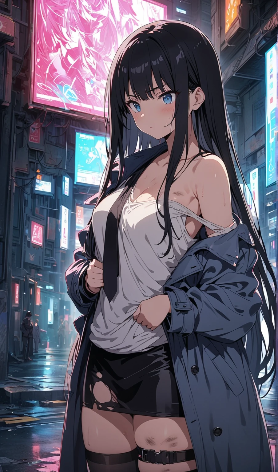 ultra-absurdres-Top quality by artist God, ultra-detailed, high resolution, anime moe artstyle, best anime 8k konachan wallpaper, pixiv contest winner, perfect anatomy,break, 1girl, (Please draw a girl dressing in locker room alone. )break,(Solo,little female, loli_face, 15-year-old:1.3),Full limbs, complete fingers, bare breasts, beautiful (well-shaped) breasts, (bra:1.1),cleavage, navel, groin, butt, small black eyes, beautiful detailed eyes, well-proportioned iris and pupils, highres detailed hair, sweat, expressionless, (dressing, open clothes,open shirt,underwear),(bra lift:1.2),pussy juice dripping thigh,(Detailed Lighting), (Detailed background),indoors, in the school dressing room. break,super detailed skin, shiny skin, Best sexual lighting powered by famous artist, 8k,beauty illustration,photoshop_(medium),very aesthetic,break,((artist:shimazaki_mujirushi )), artist:clamp ,artist:carnelian ,artist:kantoku ,