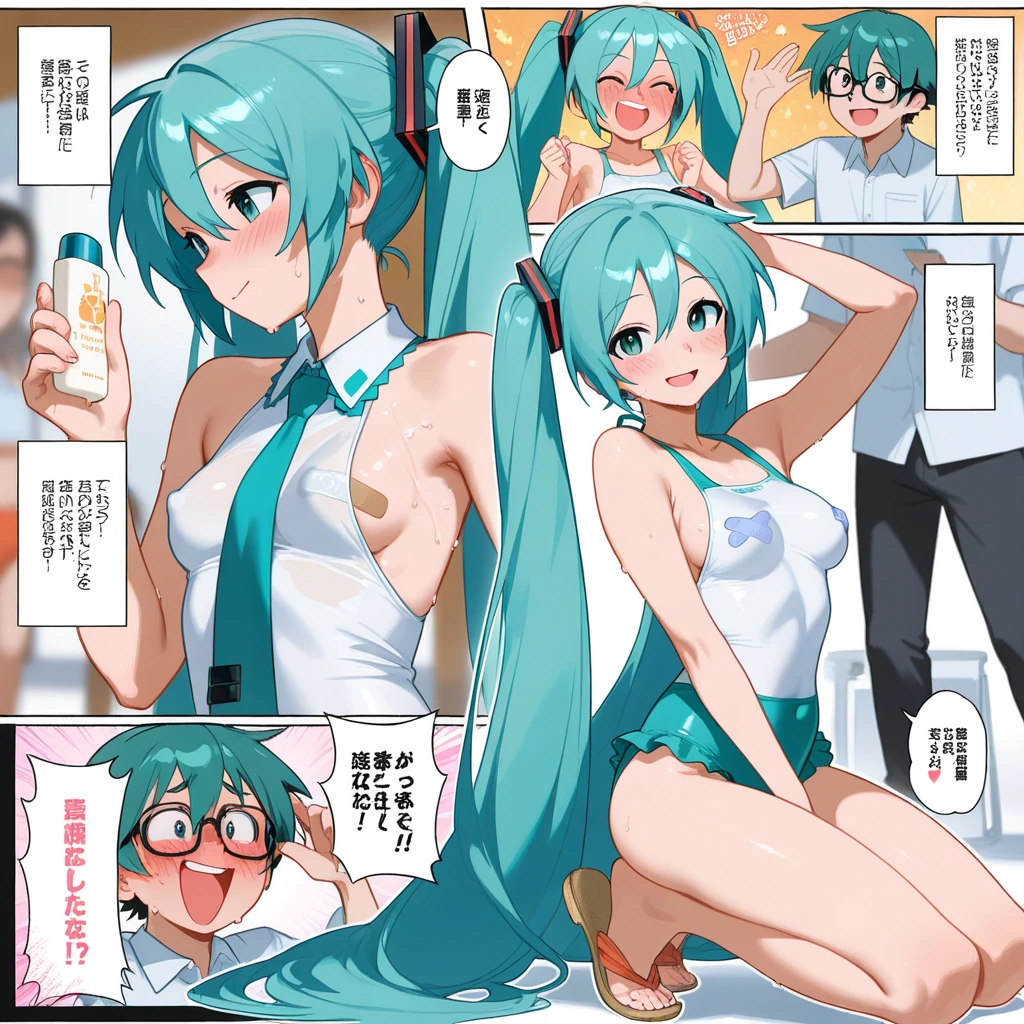 Highest quality、Ultra-high resolution、Fantasy、roleplaying game、A few small, naked hobbit girls with embarrassed looks and no clothes on、On the podium、noon、Under-rim glasses