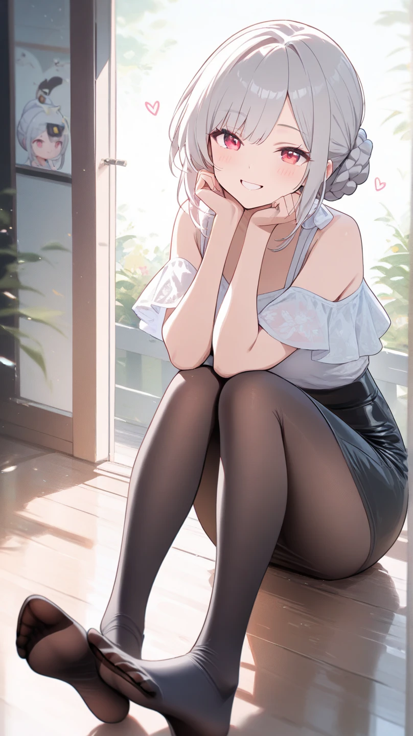 1girll),Squat on the ground to defecate,There is also feces and liquid on the ground,There are also liquids,Urine can be seen,大腿上There are also liquids,Between the legs facing the camera,Details can be seen on the inner thigh,(breast-feeding)()(),Conker,Moisturizes the skin,sweatyskin,Wavy white hair,Gray hair, gray hair,White hip-wrapped skirt