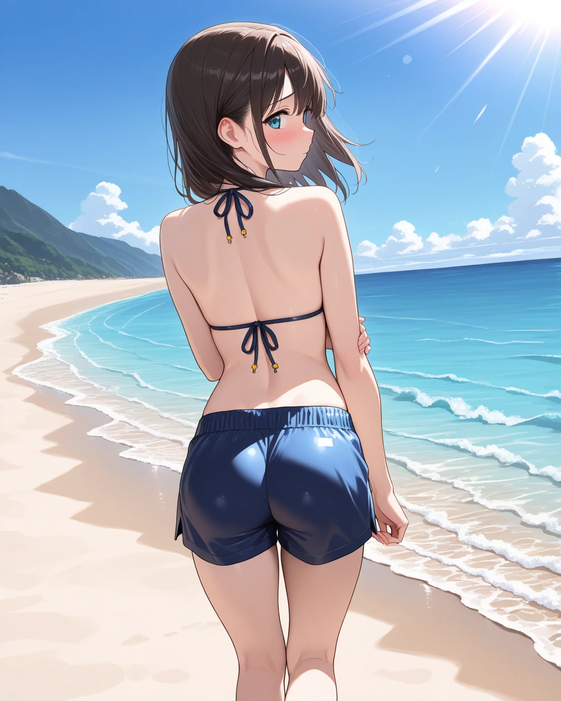 air groove \(umamusume\), micro bikini, all fours, looking back, stick out butt
