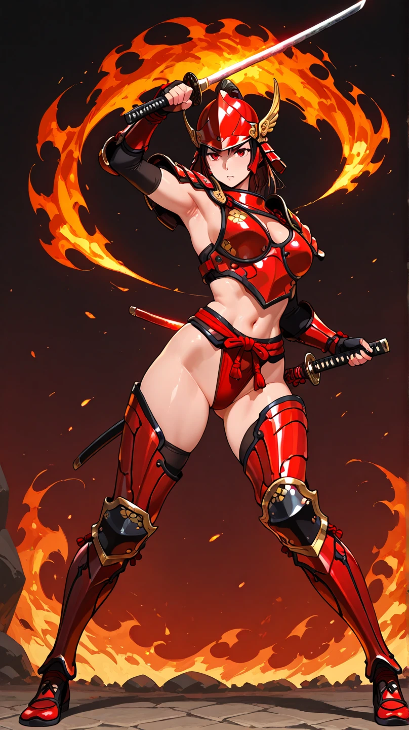 pyra \(xenoblade\), teen_1girl, armor, bangs, black gloves, breasts, red eyes, closed mouth, earrings, eyelashes, fingerless gloves, floating hair, framed breasts, gem, gloves, hair ornament, headpiece, jewelry, big_breasts, leaning back, leotard, neon trim, official art, pose, red hair, red shorts, saitou masatsugu, short hair, short shorts, short sleeves, shorts, sidelocks, skin tight, solo, standing, swept bangs, thighhighs, tiara, night_prairie_background, turtleneck, underbust, vambraces, xenoblade chronicles \(series\), (xenoblade chronicles 2), apart_legs, fire_effect,dynamic_pose,fighting,light_smile, (plump:1.1), big_ass,huge_sword, hold_large_sword_hilt, solo, covered_nipples, covered_pussy,open_mouth,back_view, fists,