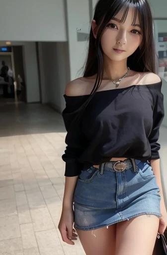 (masterpiece, best quality:1.2) 1girl, solo, fringe, oversize clothes , saggy large breast sfw, a woman in a black top and jeans leaning on a railing, a picture by Niko Henrichon, trending on pexels, aestheticism, camera angle looking up at her, modeling photography, on rooftop, casual pose, casual photography, camera looking up at her, looking from slightly below, shot from below, woman posing, realism