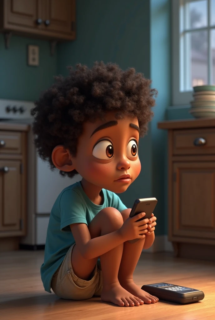 A black boy waiting for a message 😫