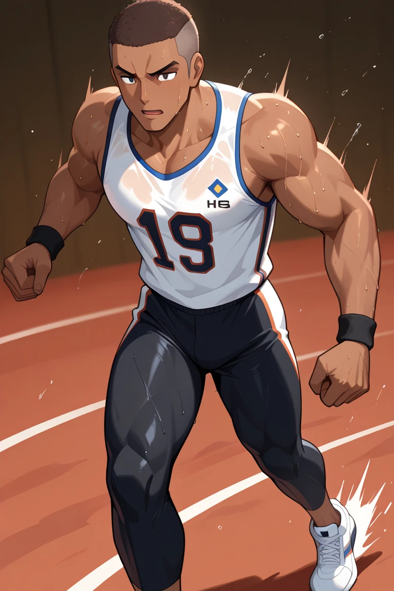 Five characters on the scene, boys are wrestling at the same time in a competition with the audience, sweaty, oily skin, viscous white fluid running down their bodies, obscene expressions, the five of them, nicebulge, wrestling singlet.