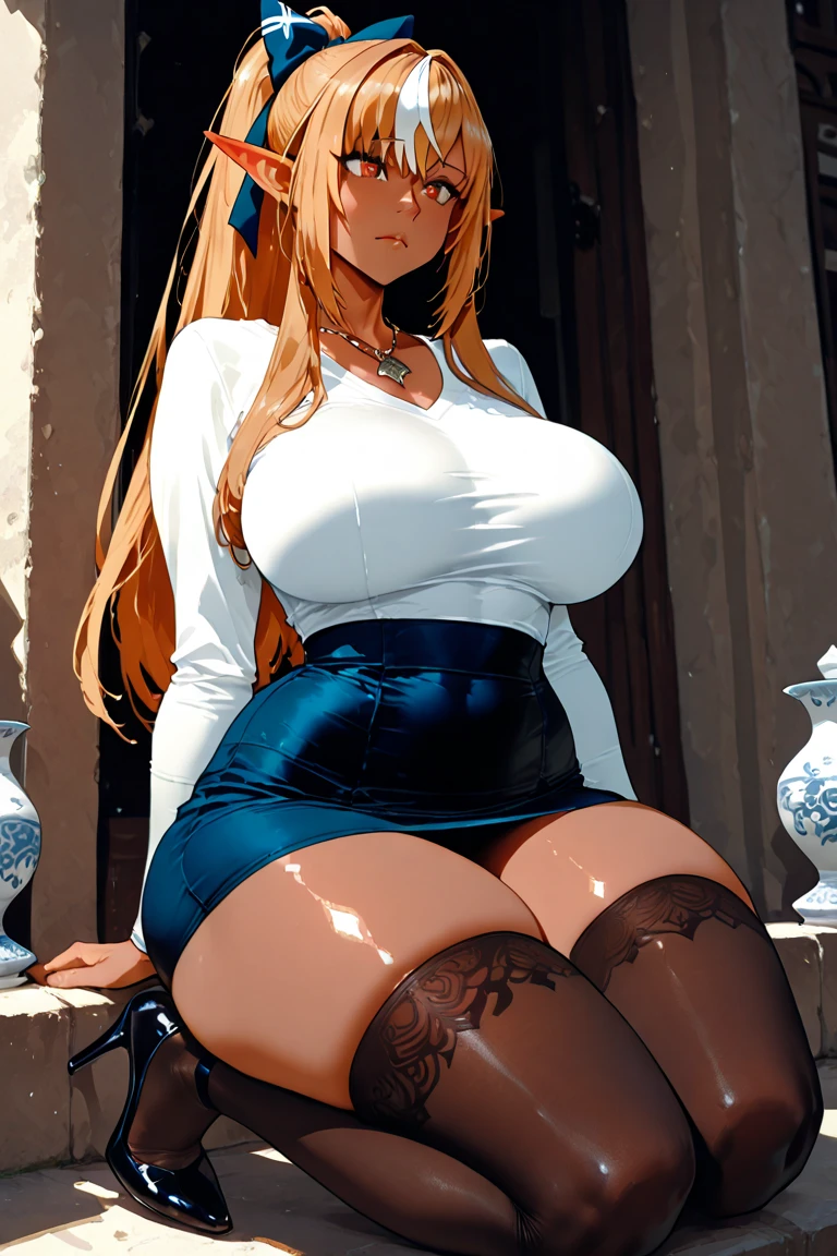 masterpiece, (best quality), masterpiece,best quality,official art,extremely detailed CG unity 8k wallpaper, (highres), huge_filesize, (photo), (real), (mature female), (stewardess), (long hair), (platinum blonde hair), (wavy hair), (asymmetrical bangs),, (makeup ), (cute face), longeyelashes, aqua eyes, looking at viewer, blue eyes, eyeshadow, large breasts, , shirt, off_shoulder, miniskirt, pantyhose, torn pantyhose, high heels, earrings , Stand up,Leaning against the wall,in jail, spread legs, skirt lift, (cameltoe), (_juice), (female_), (masturbation), uncensored,