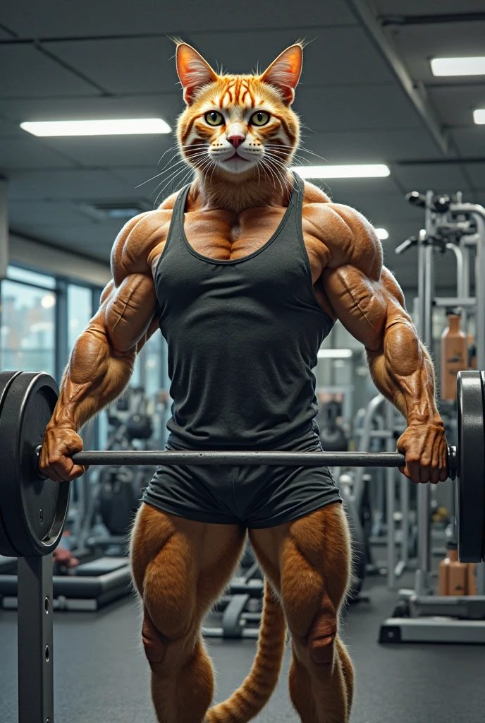 Show me a gym cat and he's really strong