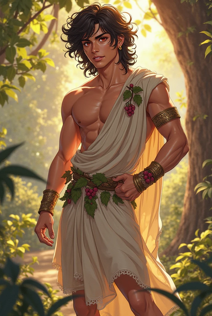 Izuku Midoriya, green fur, sinful, green eyes, greek warrior, shirtless, Greek mythology, son of zeus, forest, Hunter.