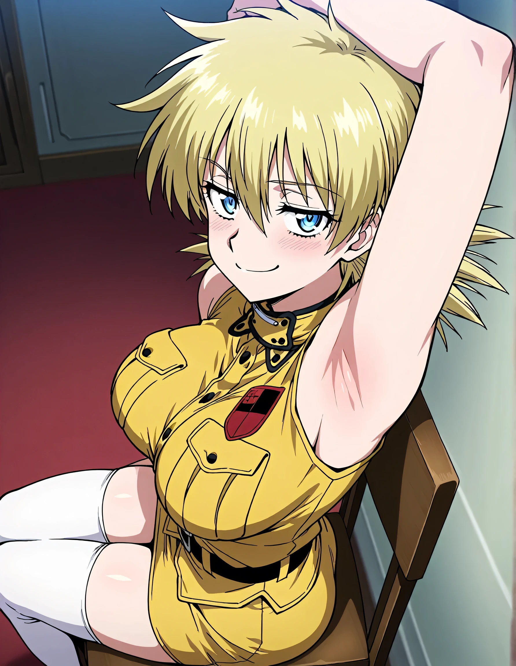 (serasVictoria:1.5), masterpiece, best quality, absurdres, hellsing 1girl, looking at viewer, standing, indoors, night, mansion, window