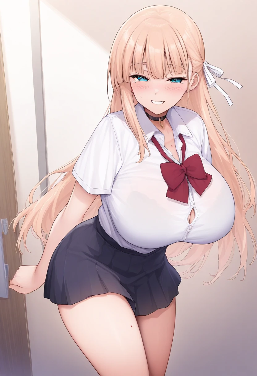 mastute piece,Best Quality,insanely detailed,8k cg,nsfw,
(shoot upper body:1.3),
(1girls:1.3),standing,looking at viewr,body in front,both arms behind back,(nurse costume,miniskirt,nurse cap),(bare breasts:1.4),
break,
blush,shy,(ecstasy face),(trembling:1.2),break,(blonde hair),
break,
perfect breasts,perfect teats,(open mouth:0.9),(large breasts:1.3),
(Hospital corridor)、