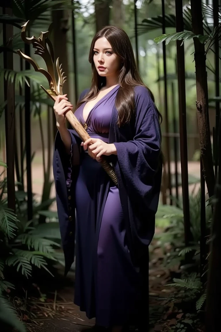 Masterpiece of High Definition and High Resonance: An Ultra Detailed 8K High Resolution, Full body potrait, Tifa Lockhart stands in a moonlit forest, her kimono a deep blue, her katana held in a powerful stance, wearing necklace, large breast, beautiful face, charming face, great composition, photorealistic, detail clothes, perfect proportions, perfect body, elegant, natural light, detail design, interior design, detail background, pose, detailed color