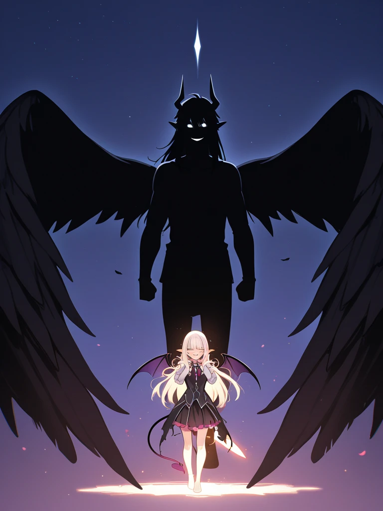 a young japanese girl, demon, demonic wings, abandoned church, full body view, low angle shot, (best quality,4k,8k,highres,masterpiece:1.2),ultra-detailed,(realistic,photorealistic,photo-realistic:1.37),detailed facial features, beautiful intricate eyes, long eyelashes, sharp focus, cinematic lighting, dramatic shadows, moody atmosphere, dark fantasy, gothic, muted color palette, dramatic lighting