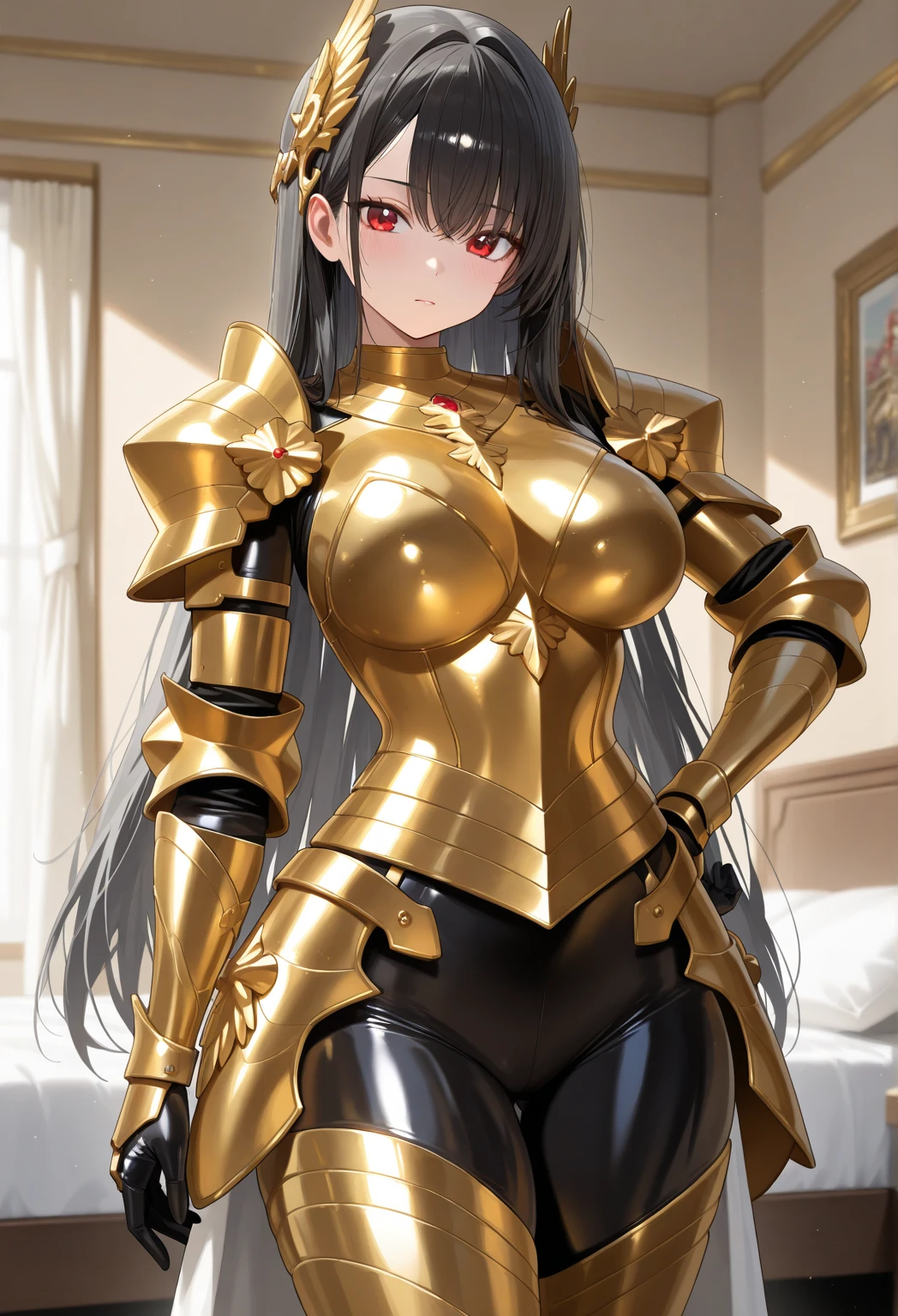 Akeno Himejima,eft_dxd_akeno,16 HD, ponytail,
BREAK (open clothes, hairband, grin, (gold armor), body markings:1.2)
BREAK indoors, classroom,
BREAK looking at viewer, (cowboy shot:1.5), expression is solemn,cute expressive face,
BREAK (masterpiece:1.2), best quality, high resolution, unity 8k wallpaper, (illustration:0.8), (beautiful detailed eyes:1.6), extremely detailed face, perfect lighting, extremely detailed CG, (perfect hands, perfect anatomy),
