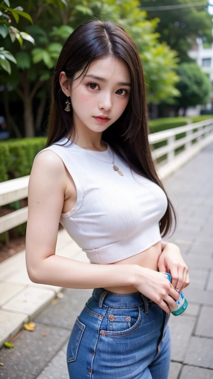 likelife: 1.1, 8K, reality:1.2, masterpiece, super detailed, best quality, no-NSFW, true RAW, Canon_RF85mm_f;
2 girls, asian mixed, asian idol;
super perfect body;
super fine face and eyes:1.2;
long hair;
medium boobs;
eye-focused, exposed cleavage, perfect hands;
ivory white skin, flawless pink skin, smooth textured skin;
tank top of random colors, short jeans.
city, street.