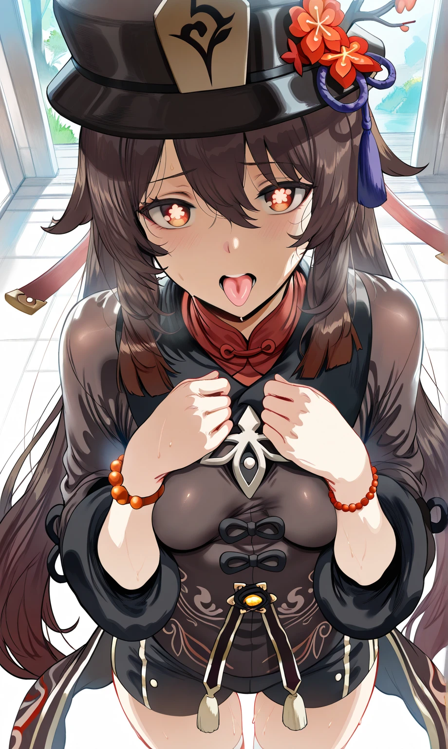 NSFW,What is being sung,(One girl:1.5),Nekone、Long Hair、Brown Hair、(Red Eye:1.3),(Prostitute:1.5),(slave:1.5),Iron Collar,ribbon、Animal Ears、Twin tails、ヘアribbon、Mole、目の下のMole、tail,High-quality lingerie,Embarrassed,blush,indoor,bedroom,(Perfect hands),(Perfect Anatomy),(masterpiece),(highest quality),Leg spread,(Seduce:1.5)
