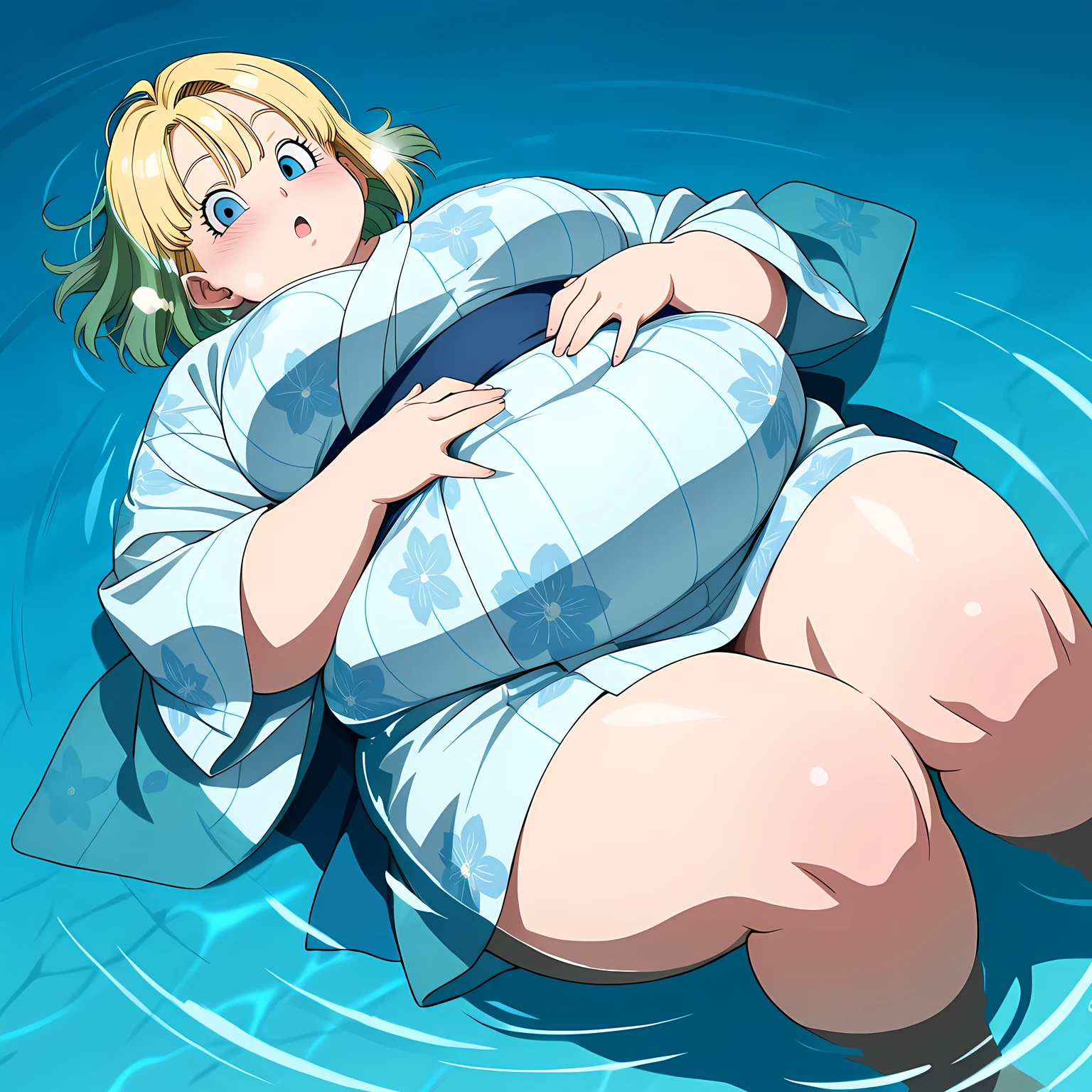 alone,male,chubby,Shirtless, alone, detailed, high resolution,, masterpiece,Excessive obesity,Obesity in the extremities,overweight,junpei,人 naked, penis, (ejaculation) happy, big belly, boob, blonde hair, bath,