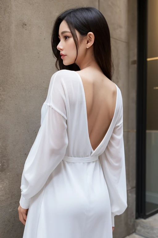 (Extremely detailed, parking lot, filigree, , plumw, Bigchest, huge tit,No milk, M cup, Raised sexy,1 woman, Red turtleneck dress transparent:0.8,Take off your skirt:1.5,(The reveal panties),Refined face, largeaperture,full bodyesbian:1.8,Close-up of people,Shot on the back,ass focus