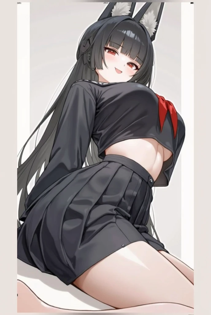 Black hair, Red locks, beachwear, good, string,Cute red eyes
