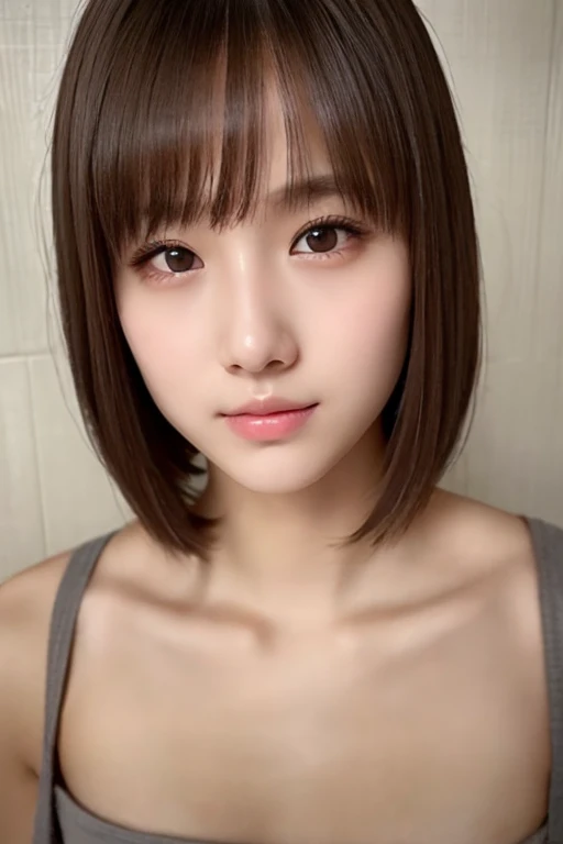 one girl, (beautiful girl, delicate girl:1.3), (16 years old:1.3),
break, (naked woman),小さな胸
break, very fine eyes, (symmetrical eyes:1.3),
break, perfectly trimmed fingers,
break, , brown eyes, parted bangs, brown hair, (upper teeth, best smile:0.6),
break,{{wet pink lips}}
break, (Eye and face details:1.0),
break, (masterpiece, highest quality, Super detailed, detailed face, 8K)