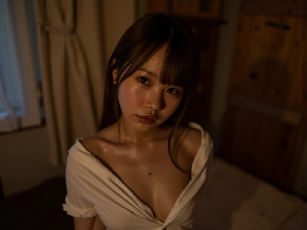 (Highest quality, High resolution, Photorealistic:1.2), Super detailed, Realistic, Sweaty skin, OL restrained with rope, vibrator, Wet crotch vibration, Love juice drips from the rope, Wide-open legs, Tie your ankles with rope, Open your mouth and scream, close your eyes, Blindfold, Parking in the middle of the night