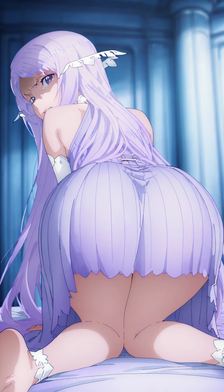 Hair ornament, Very long hair, Slingshot bikini, Professional illustrations, Intricate details, Field of view, Sharp focus, Detailed painting, Paradise forest background, Photorealistic lighting, Trending on pixiv, Standing showing butt((Big butt:1.6)), ((Big breasts:2.4)), Beautiful body, Beautiful nose, Full body, Standing split, Beautiful character design, Perfect eyes, Perfect face, Looking at viewer, SFW, Official art, Extremely detailed 8k unity CG wallpaper, Perfect lighting, Colorful, Bright front lighting, (Masterpiece:1.0), (Best quality:1.0), Ultra high resolution, 4K, Ultra detailed, Photography, 8K, HDR, High resolution, Absurdities:1.2, Kodak portra 400, Film grain, Blurry background, Bokeh:1.2, Lens flare, (Vibrant color:1.2), Shikkoku yorihime, (Seductive gaze), ((Looking at the viewer, frontal body pose))