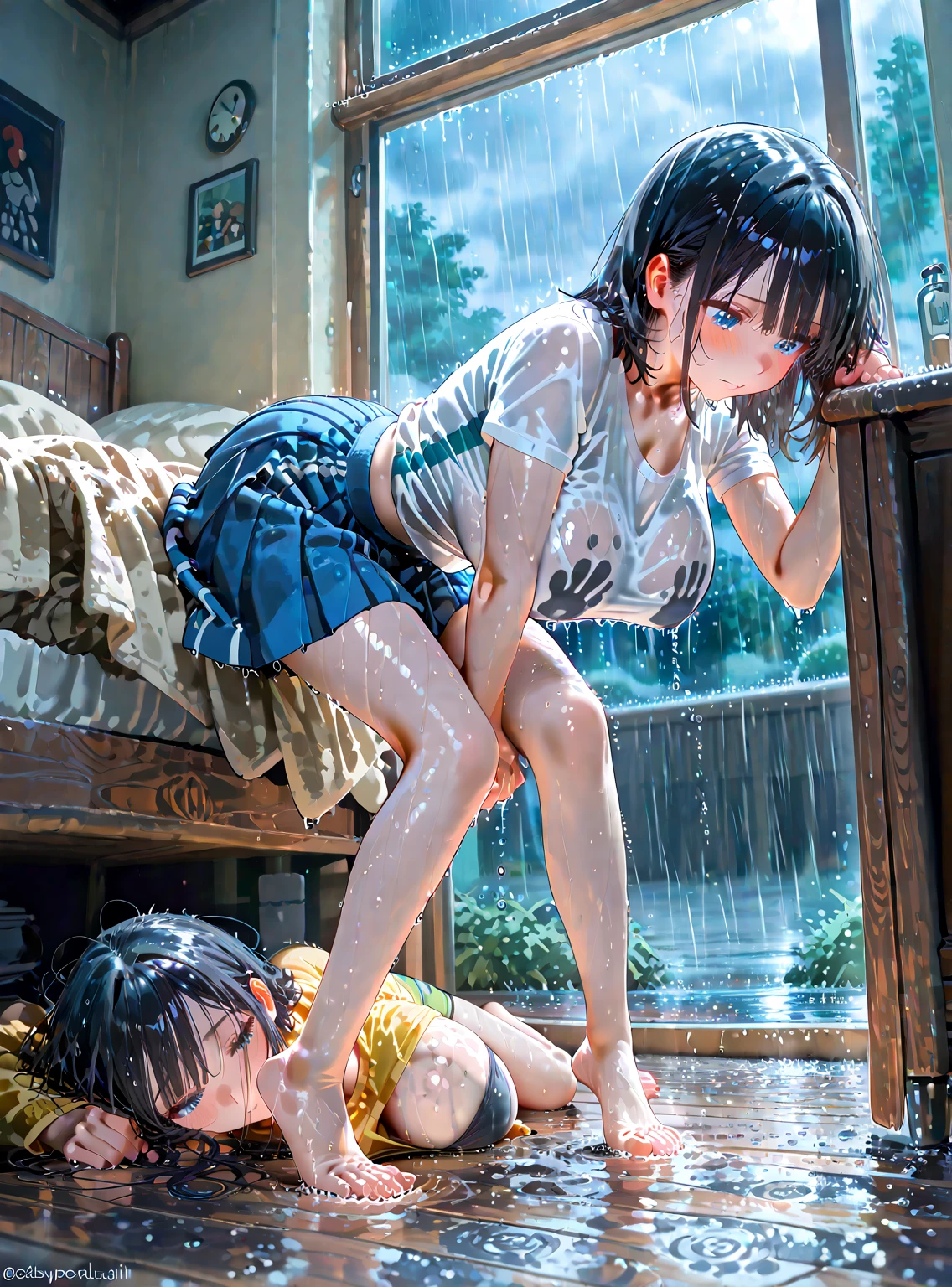 (8K、RAW Photos、top-quality、masterpiece:1.2)、 (squirt love juice, from below, upskirt:2), (intercourse with a man, vaginal penis, doggystyle, pussy juice stain, leg up, (1man and 1girl,having sex:2),1penis,standing doggy, hug from behind, misaligned bra, arched back, (hentai breast grab:1.3), man's arm grabbing a girl's tits, chikan, panty pull, teman, fingering, female , pussy juice trail, showing pussy, lanugo pubic,many hands fingering girl's pussy:1.5),female orgasm, hentai breast grab, break, (crowded train:1.8), train interior,(See-through school swimsuit with pink sailor collar pleated miniskirt:1.5), (cum:1.4), (cumdrip:1.2), cum on face, , (best quality:1.1), (masterpiece:1.0),black eyes, extremely detailed CG unity 8k wallpaper, (photorealistic:1.2), complex 3d render ultra detailed of a beautiful porcelain profile face, vibrant details, break,(Open your mouth wide:1.4), blush, blush stickers, furrowed brow, Detailed lips, Detailed tongue, light brown hair, blonde hair, Huge twintails, Curl inside, Short hair, floating hair, (huge-breasted:1.2), nipples, long nipples, puffy nipples, small areolae,break, (zettai ryouiki:1.3), pussy juice stain, (large amount of liquid spills from the crotch, Urine in the ground, white peeing :1.5),