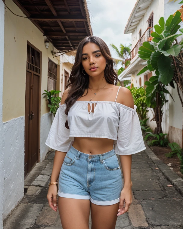 otografia de uma mulher de 19yo, rosto perfeito, standing on her feet, passeando na rua