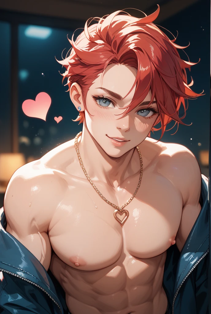 wilnas, granblue fantasy, (masterpiece:1.5), (best quality:1.5), (high quality:1.5), (solo:1.27), (muscular male:1.27), (bara:1.27), satisfaction, happy, pleasure, (dynamic angle:1.21),(dynamic hair:1.27),(detailed pupils:1.21),looking at viewer, (dynamic pose:1.15), (beautiful detailed hands:1.21), illustration, (cinematic light:1.15), ultra detailed, (disheveled hair:1.34), big bulge, (large pectorals:1.3), pectoral cleavage, sidepec, (abs:1.3), (thighs:1.3), (bulky:1.2), novel_illustration, anime_screencap, (valentine:1.4), (apron:1.3), cooking flaming, chocolate, (see-through, micro lingerie:1.5), flaming sword, explosion, male focus, fire, fiery wings, fiery hair, flame, pyrokinesis, breathing fire,