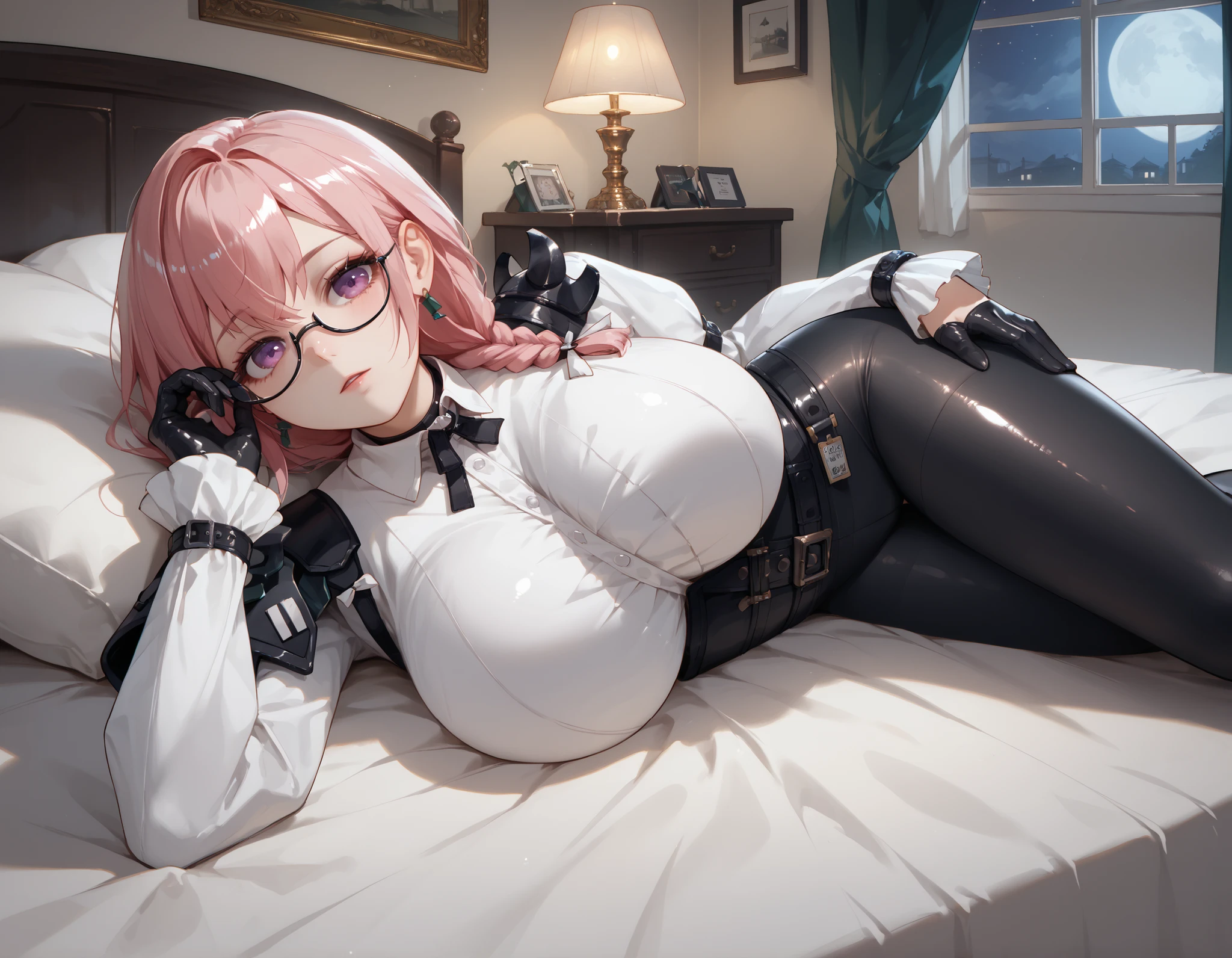 Chinese idol girl　Mature Woman　Blonde wavy hair with bangs　(Bright red rouge lips)　Super big boobs　Chubby　Plump　Super big butt　Wet ass　((Rimless glasses))　　Big eyes　SakuraFubuki　((Gorgeous super shiny purple long cheongsam))　((Knee-high boots)) garter belt　8K　Photorealistic　((Cherry tree in full bloom))　(A large amount of falling cherry blossom petals)　((Sunrise at dawn))　((Sit with your back to the camera))　((Back view of a person sitting upright))　((Turn around and make eye contact))　bedroom　Depicted from above