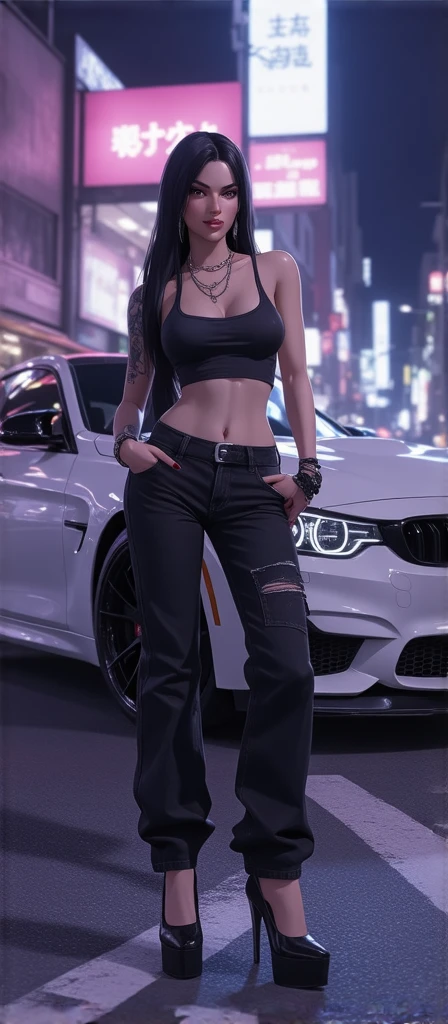 Asian women,tmasterpiece,Highest quality,Photorealistic realism,Tremendously beautiful,Very detailed,Female characteristics are distinct,huge boob,whole body display,wearing short skirt,Plate hair,1 woman